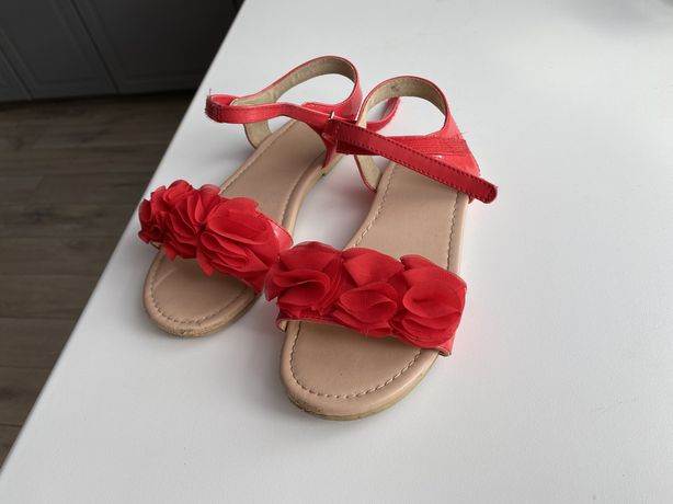 Czerwone sandałki buty na lato h&m sandały dla dziewczynki rozm 33