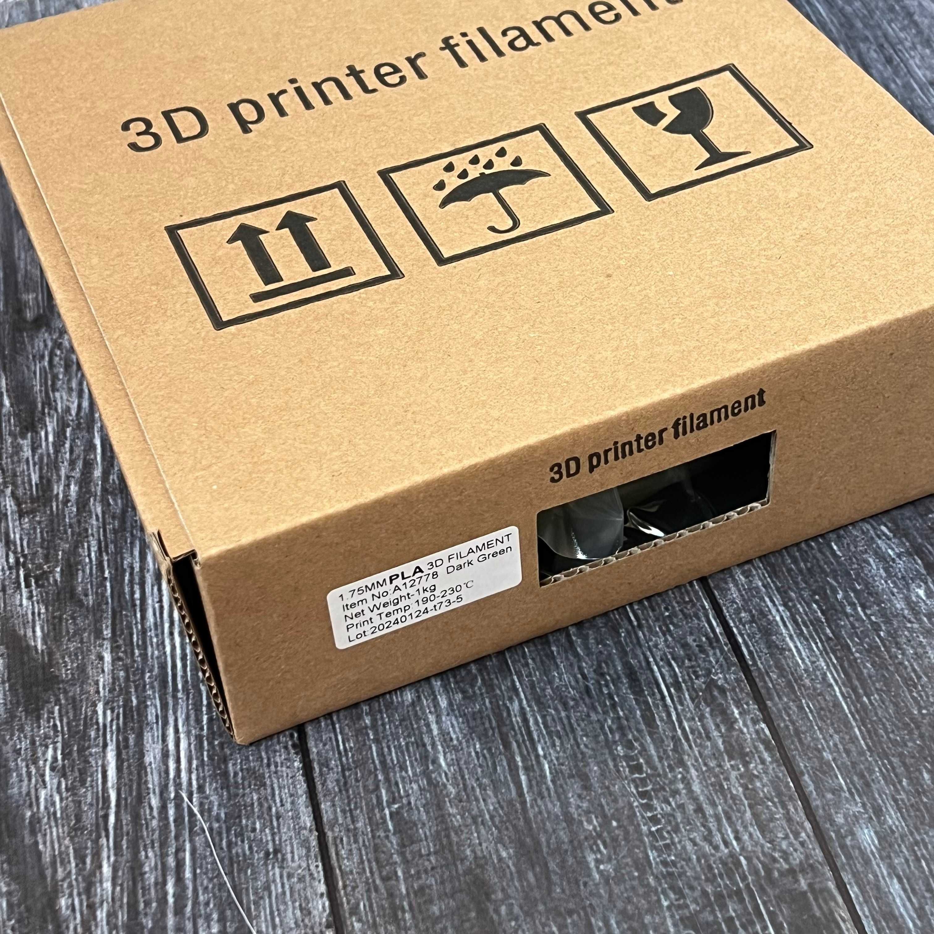 PLA пластик 1кг для 3D принтера та 3д друку. Темнозелений ПЛА філамент