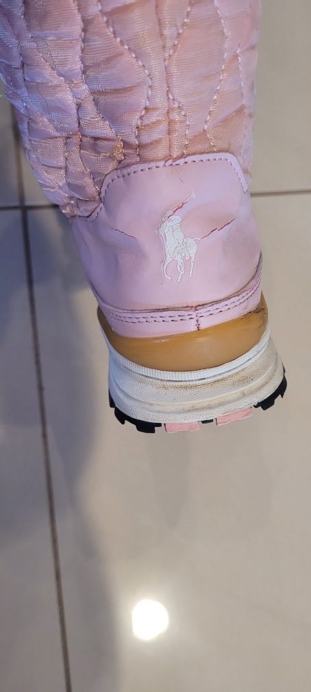 Buty kozaki zimowe różowe Polo