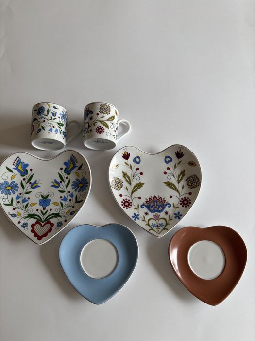 Dwa trio porcelanowe Lubiana