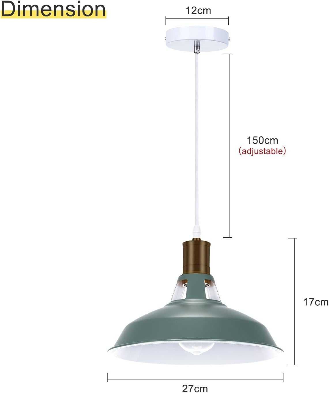 Lampa wisząca Loft Metalowa Zielona E27 Retro Vintage