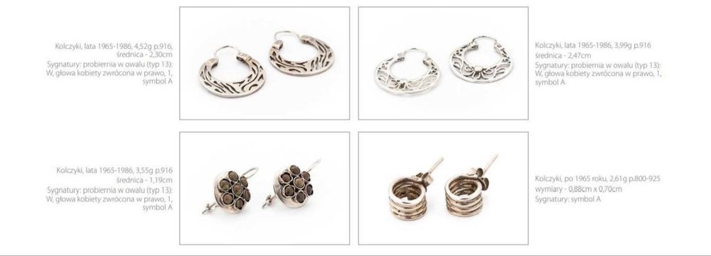 Kolczyki Warmet srebro PRL nr 2