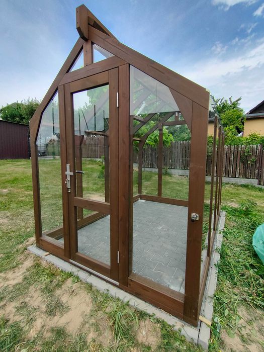 szklarnia ogrodowa drewniana szkło hartowane, Projekt Szklarnia