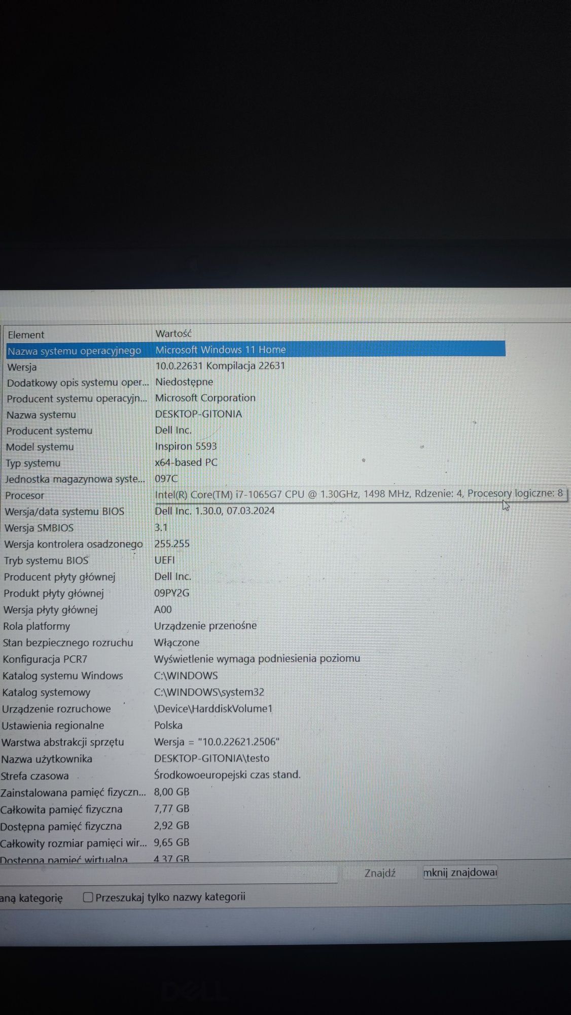 Laptop Dell Inspiron 15 500 i7  512GB