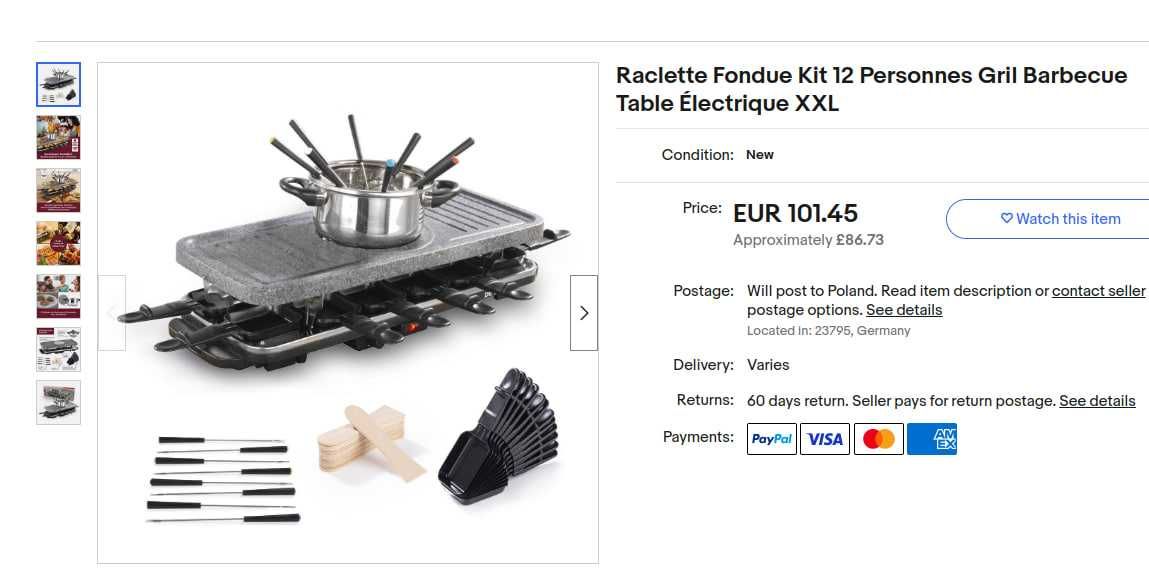 Grill elektryczny XXL Zestaw do fondue raclette na 12 osób