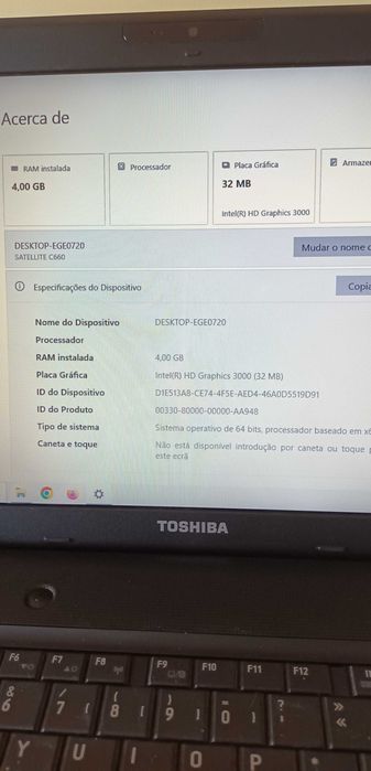 Toshiba portátil