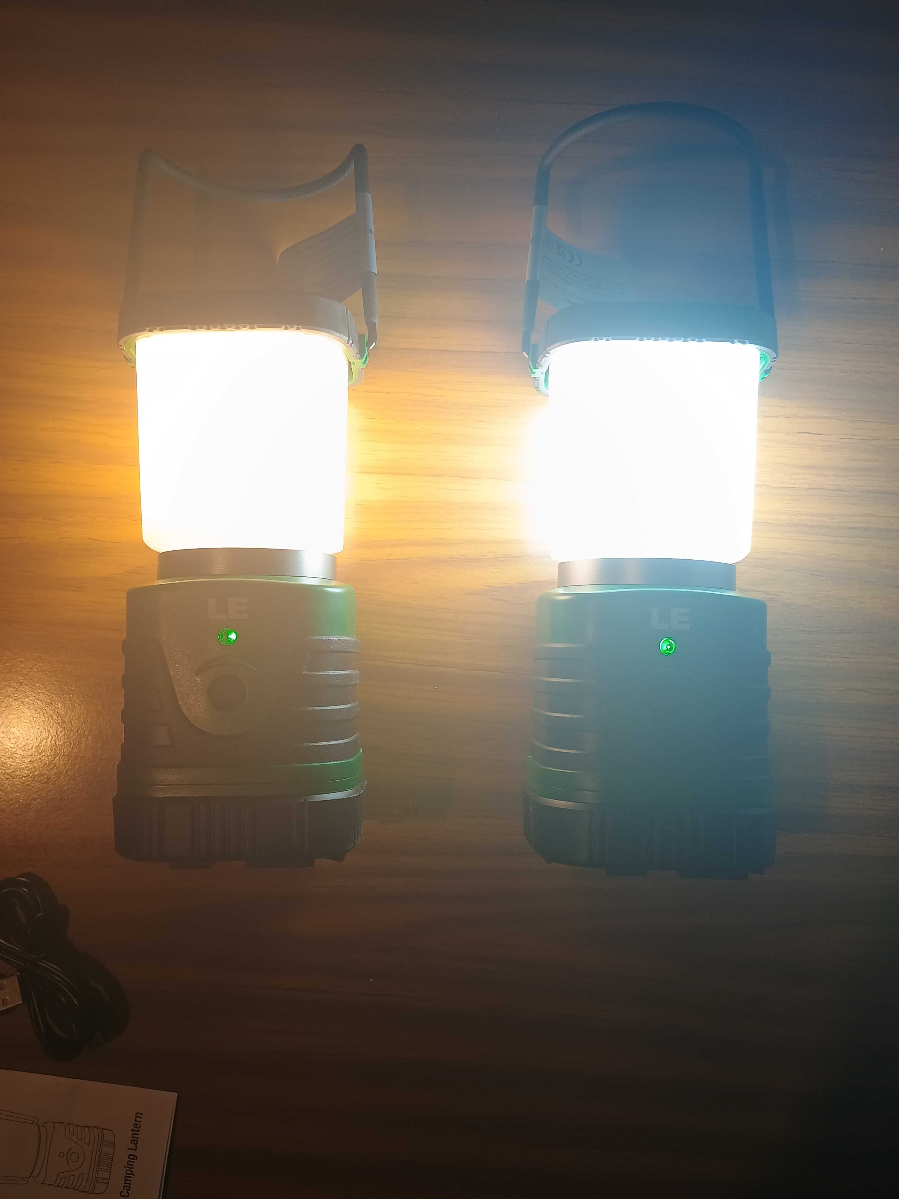 dwie lampy kempingowe Lepro