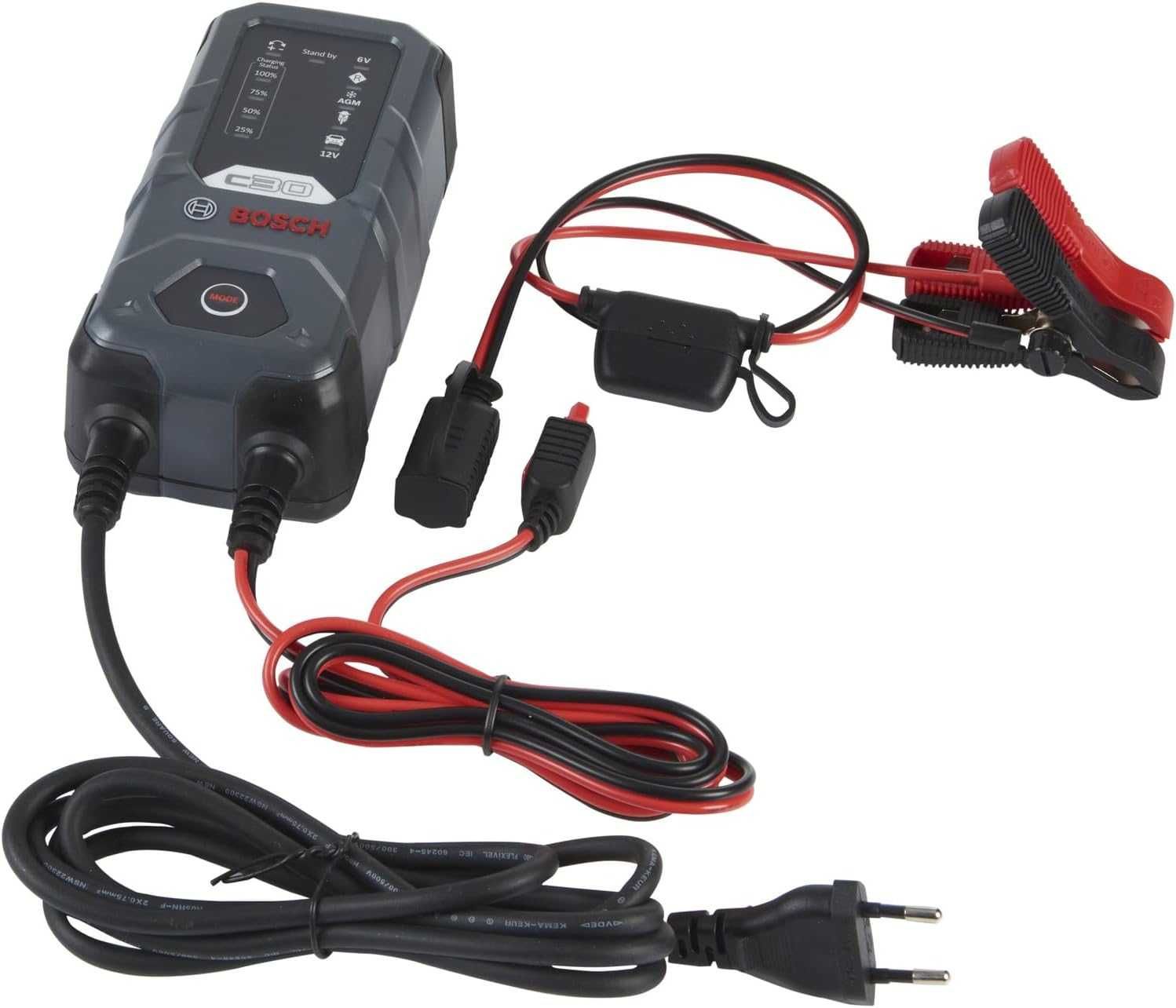 Bosch Carregador de bateria c30 para carro e moto 12v e 6v