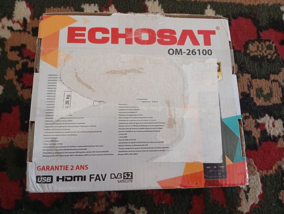 Tuner Satelitarny Echosat OM-26100 FTA Odtwarzacz multimedialny