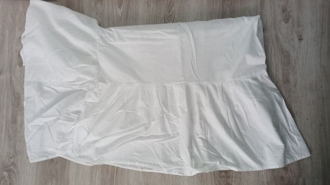 Biała falbana maskująca na łóżeczko 120x60