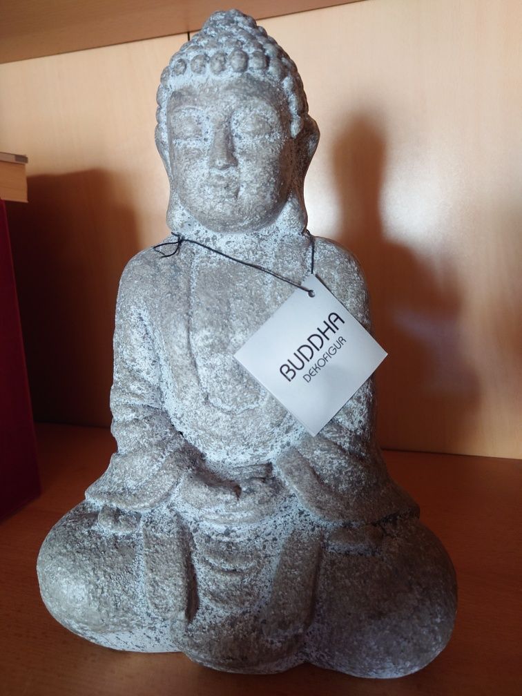 Figurka Budda Siedzący do domu ogrodu na Prezent 28cm Zewnątrz/Wewn