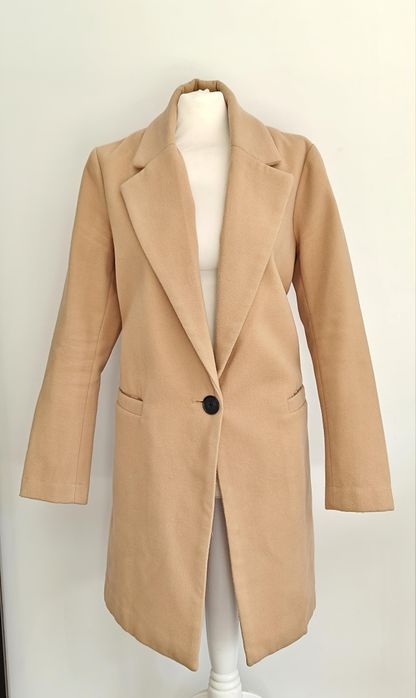 Damski płaszcz jesienny zimowy Cache Cache rozmiar 42 wymiary beżowy