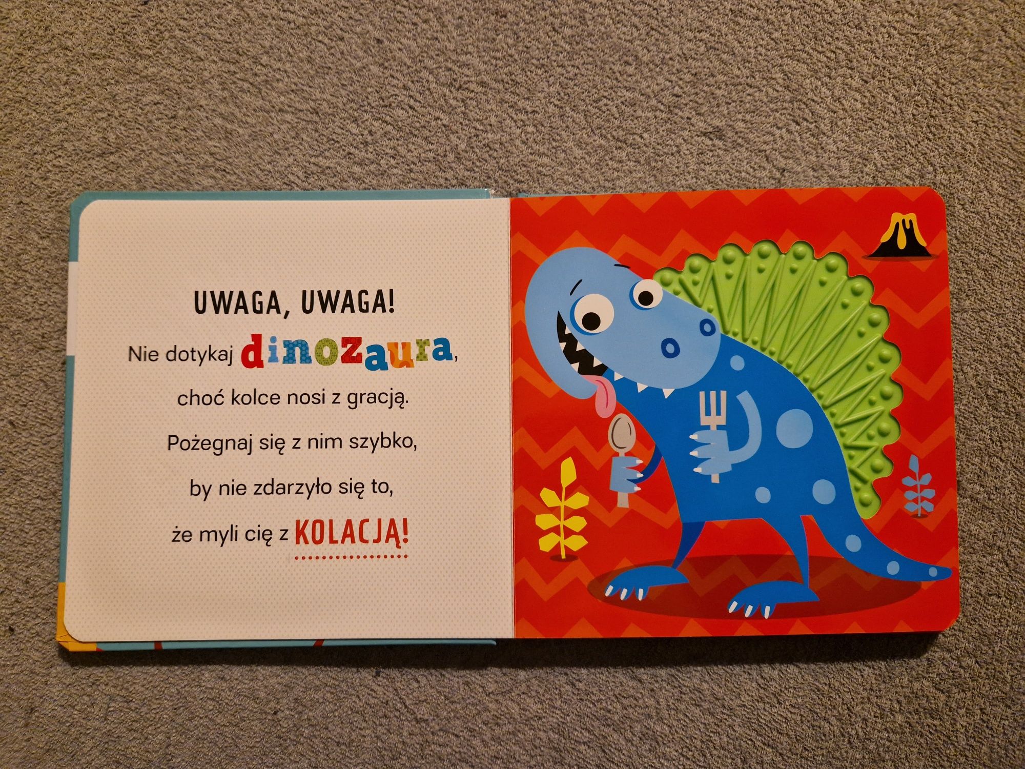 Książeczka dotykowa dla dzieci Dinozaury