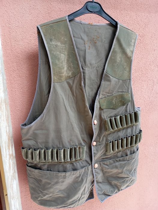 Colete de caça, para homem, verde escuro, para colocar cartuchos