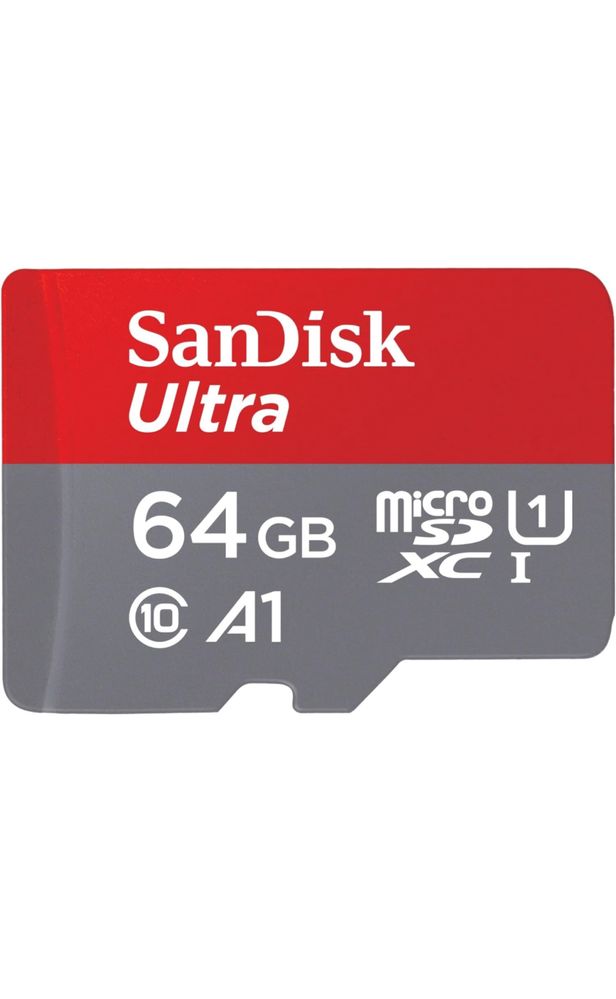 NOVO SanDisk 64GB Ultra cartão microSDXC + adaptador SD 140 MB/s A1, UHS-I classe 10, U1