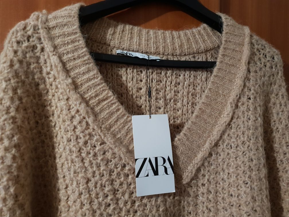 sweter Zara kawowy roz M / L