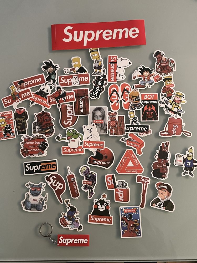 Brelok Supreme, Box logo, 50 szt wlepek