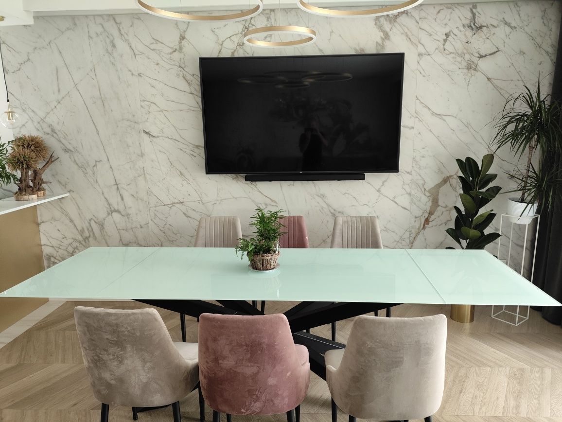 Sprzedam szklany blat 180x90cm do stołu plus 2x dokładka