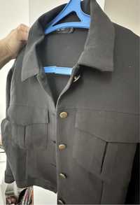 Жакет кроп пиджак піджак бомбер черный чорний укороченый
