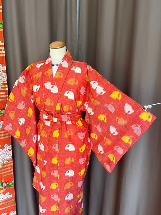 Quimono feminino do Japão, manto de capa laranja