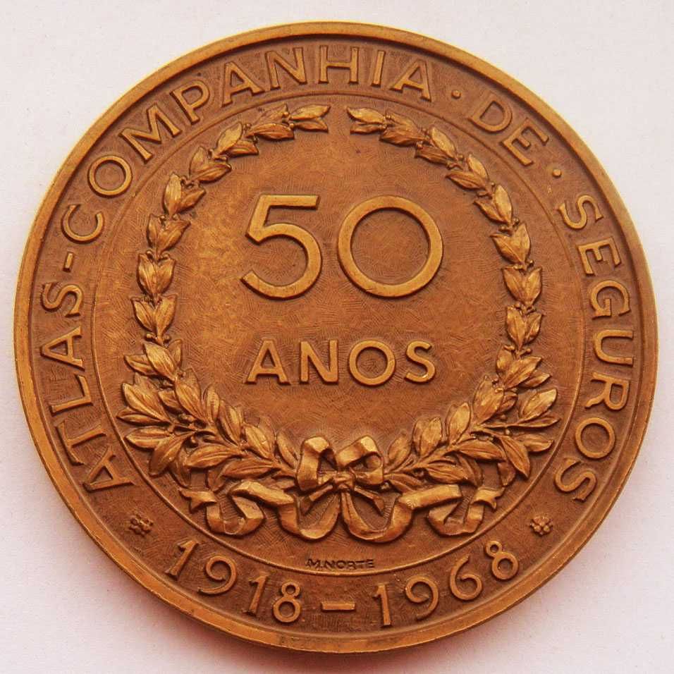 Medalha de Bronze Companhia de Seguros Atlas por M NORTE de 1968