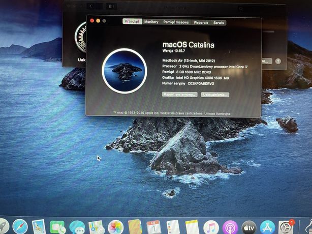 Macbook 13.3 8gb 250 gb