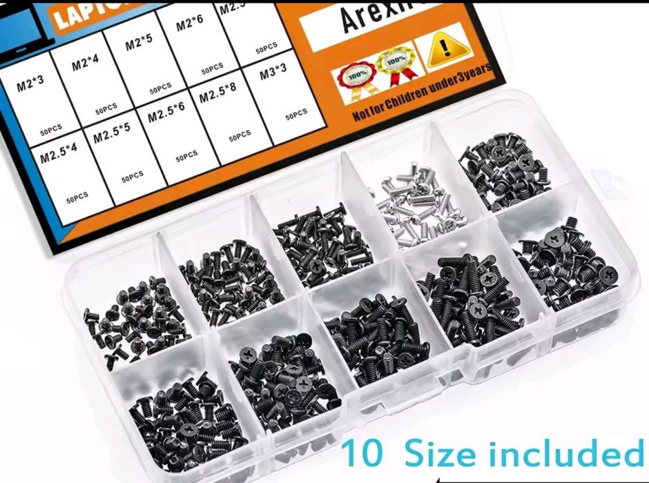 Набор винтов 250/500 шт для ремонта ноутбуков электроники