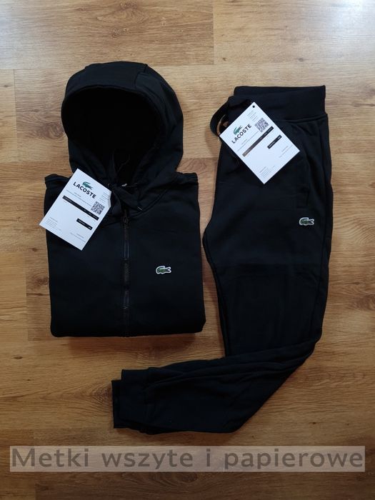 Lacoste dres męski czarny/szary komplet