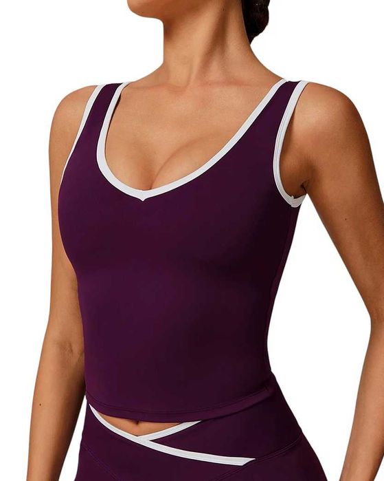 Топ Alo Yoga Contrast Line Tank Purple 88434-PR