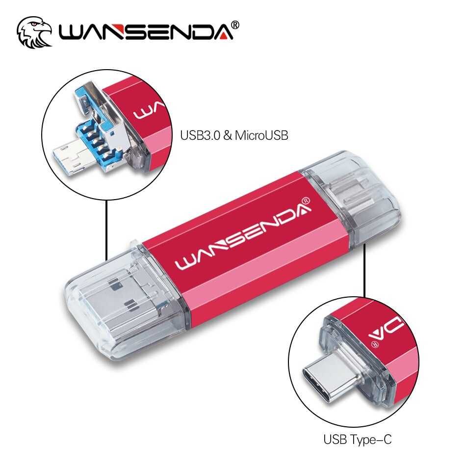 Флешка 32 GB 3.0 OTG 3in1 USB Type-C Micro-USB ЮСБ 32 ГБ 3в1 android