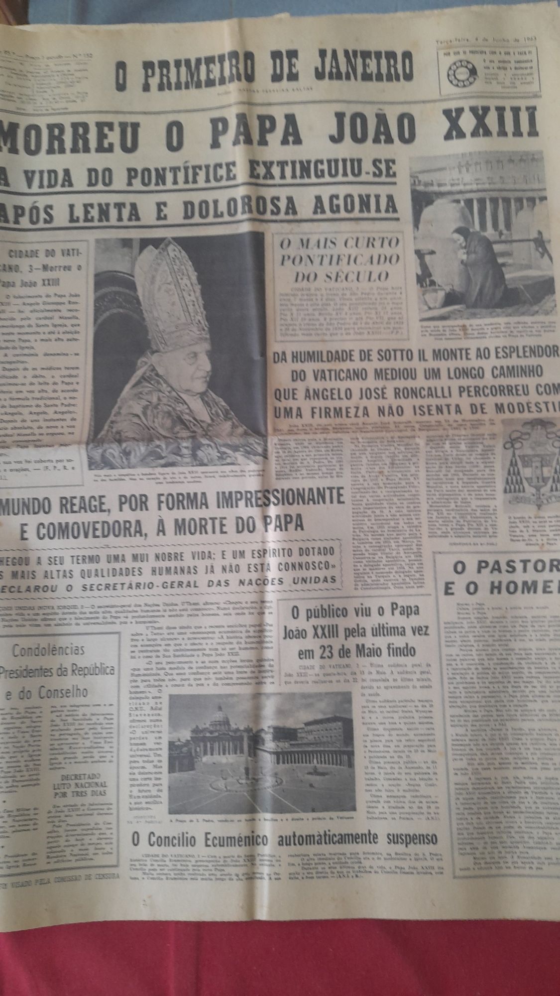 Jornais antigos O Primeiro de Janeiro