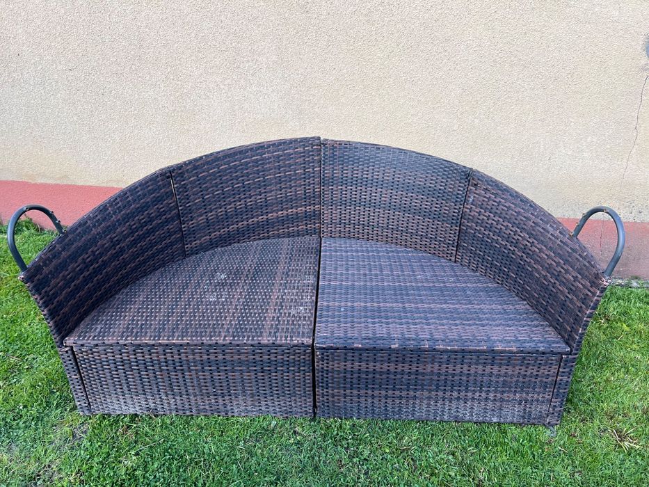 Wyspa ogrodowa okrągła z technoratan ( sofa / leżak / kanapa )