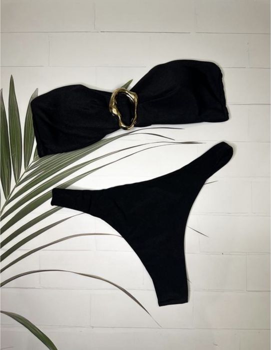 Купальник черный бандо