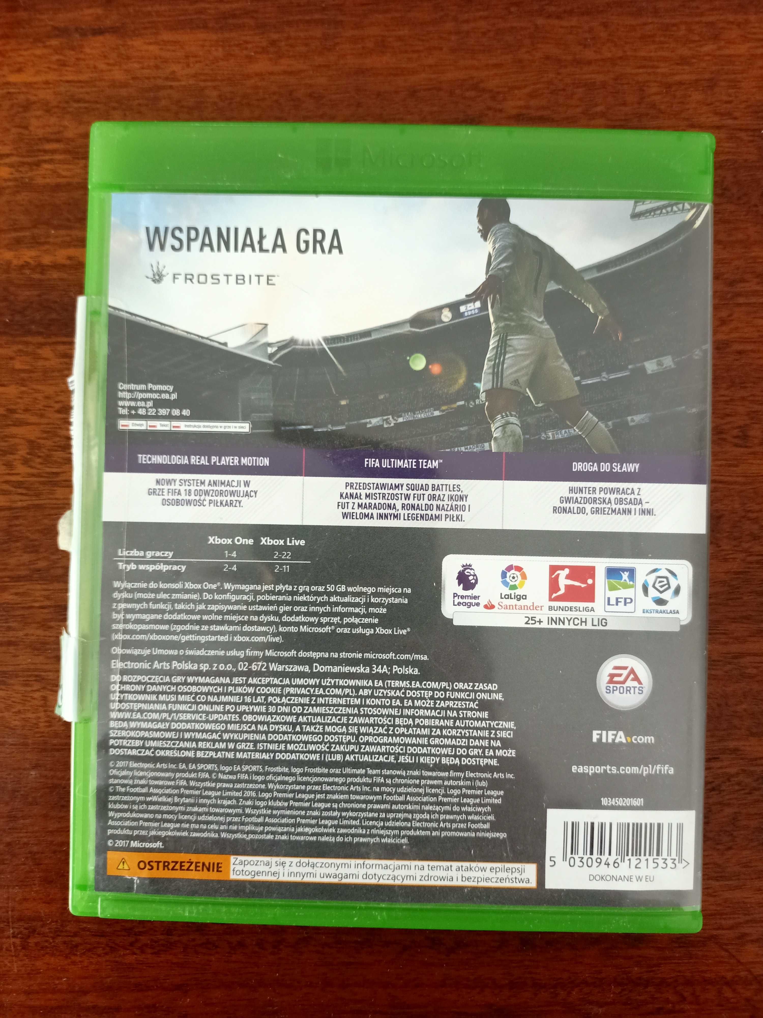 FIFA 18 x box one gra