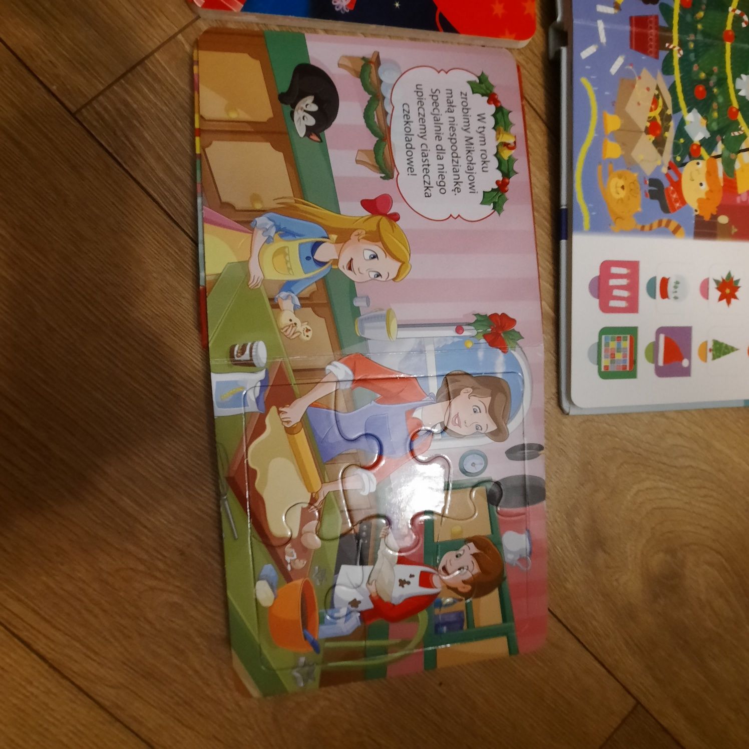Zestaw komplet książek Boże Narodzenie święta święta Mikołaj puzzle