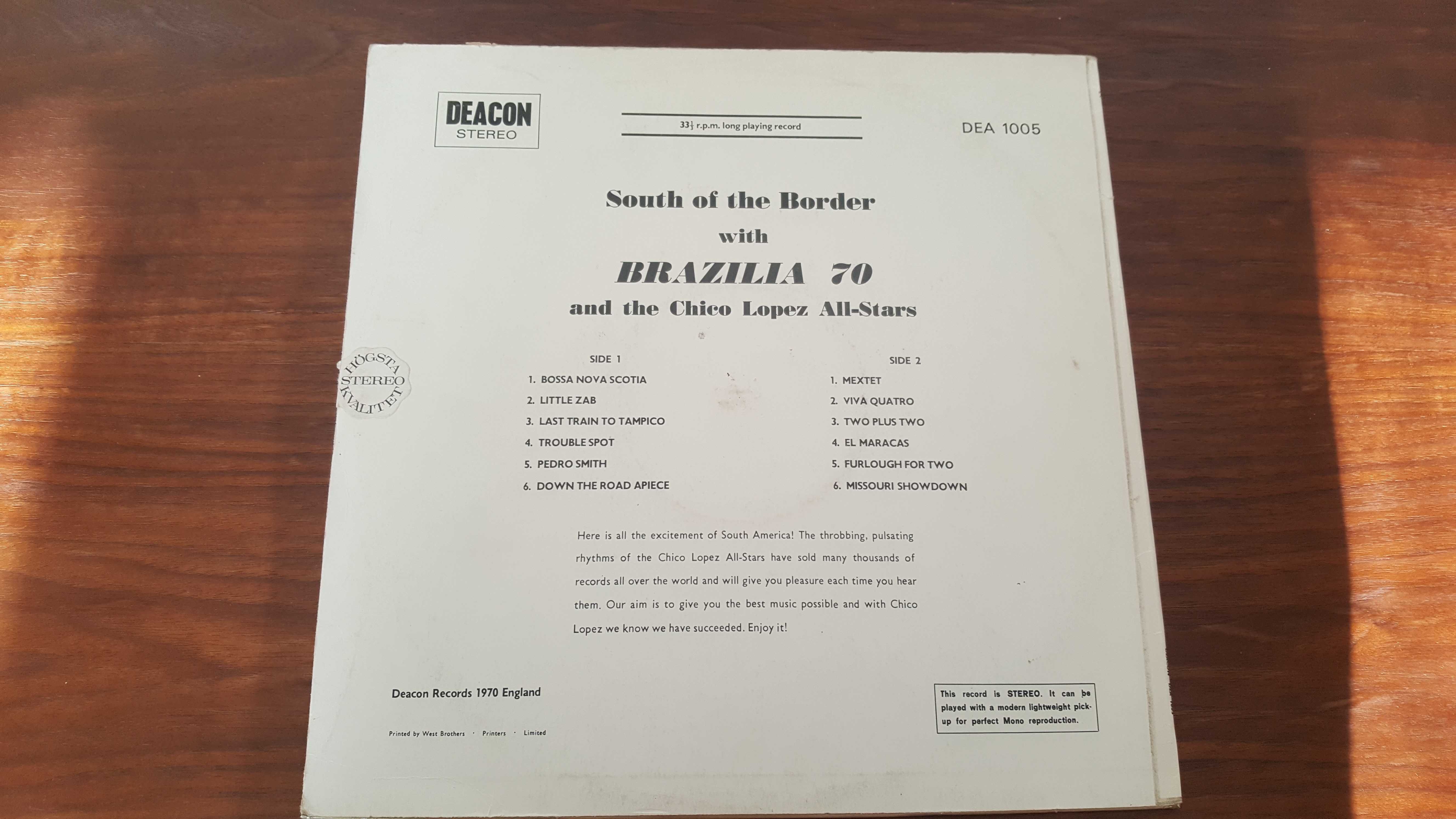 South of the border Brazilia 70. Chico Lopez winyl płyta jak nowa