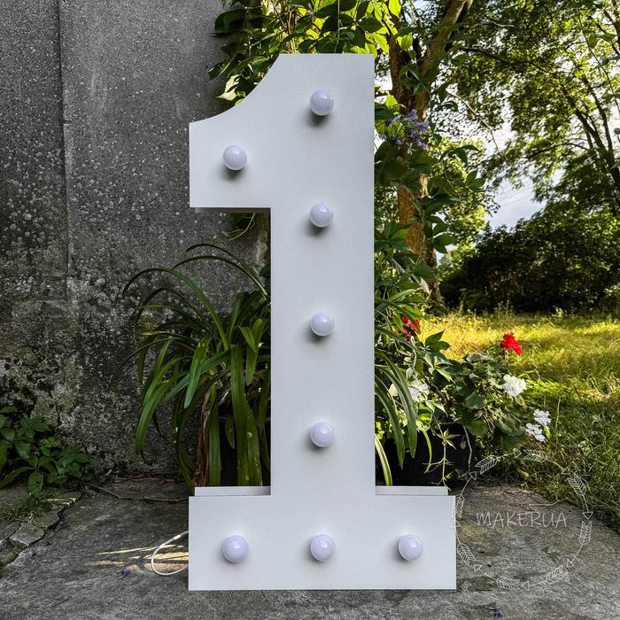 Цифра 1 один на рочок день народження led лед з підсвіткою лампочками