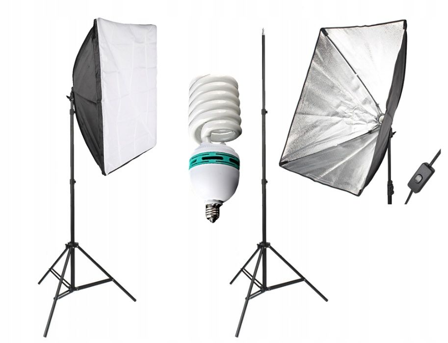 Софтбокс (55х40 см) MASSA + Штатив 220см + ЛАМПА 150W