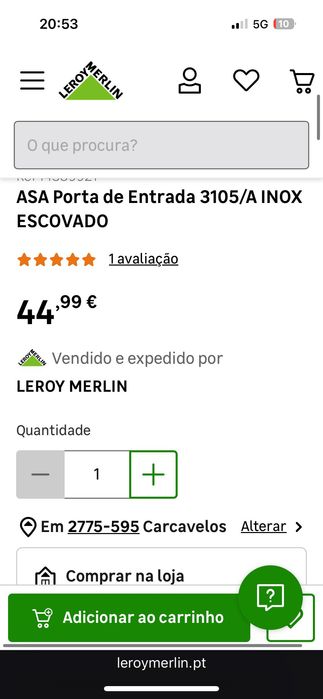 Puxador em inox novo