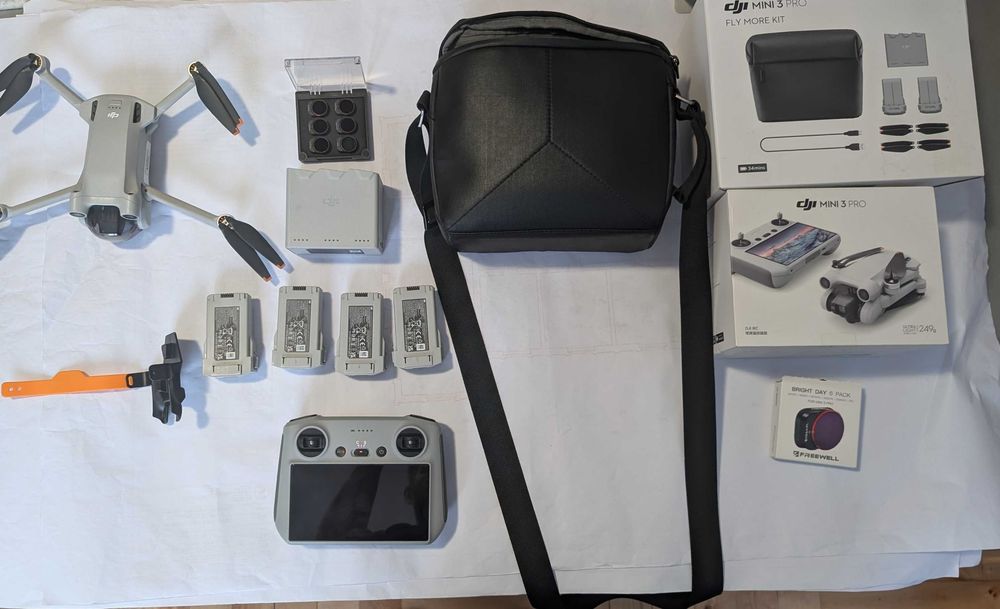 dji mini 3 pro fly more 4 baterie, filtry freewell