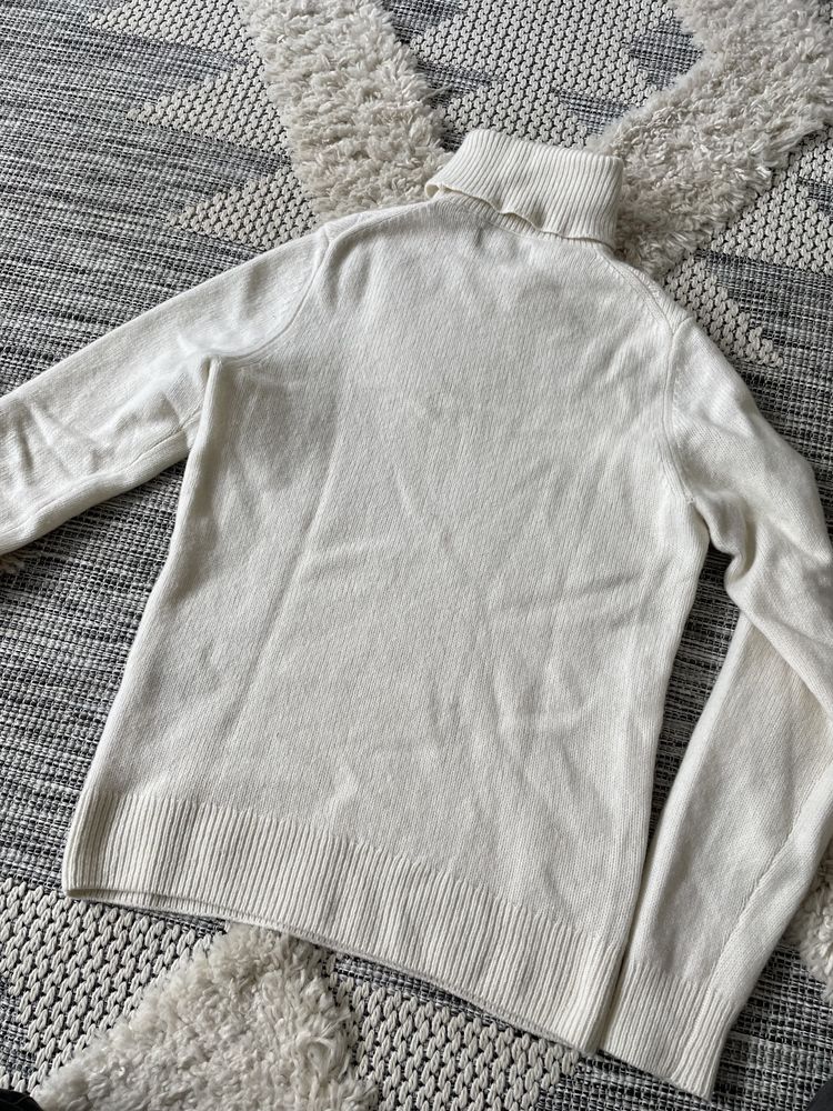 Sweter golf Finshley & Harding van graaf S/36 wełniany beżowy kremowy