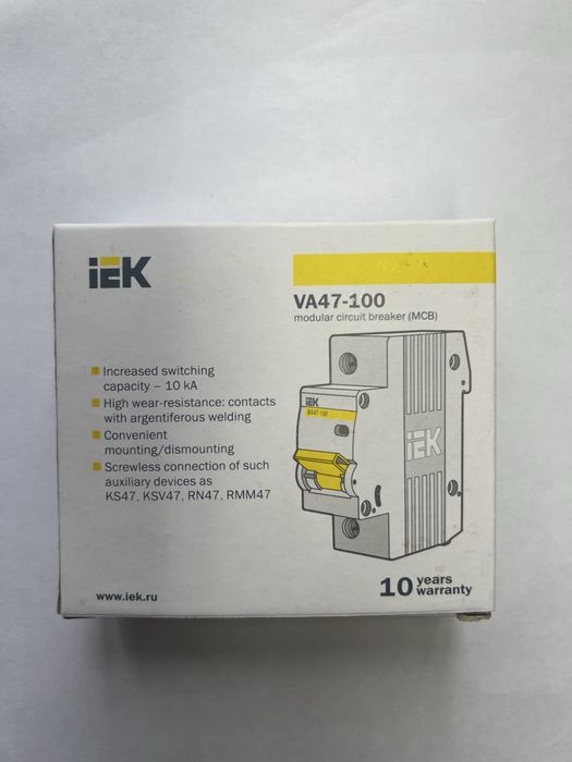 Продаю автоматичні вимикачі IEK VA47-100 (C100)