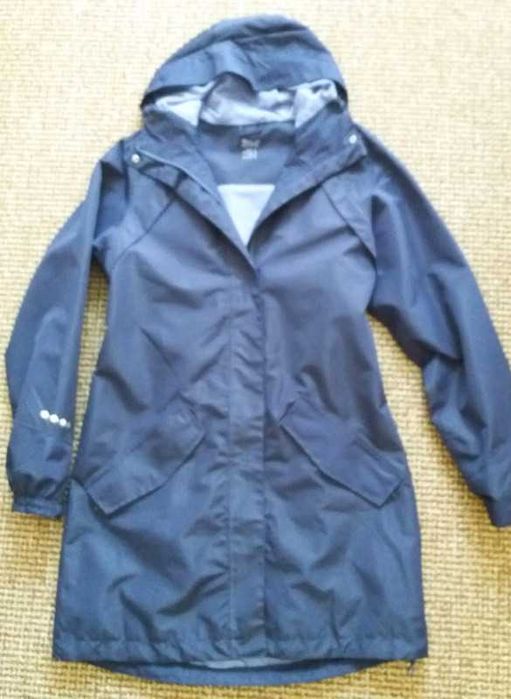Nowa granatowa kurtka przeciwdeszczowa, wiatrówka damska 42, kaptur