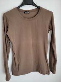 Ciemnobeżowy longsleeve damski, S