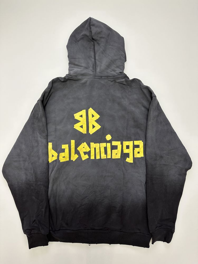 зип худи Balenciaga Washed scotch zip up vetements rick