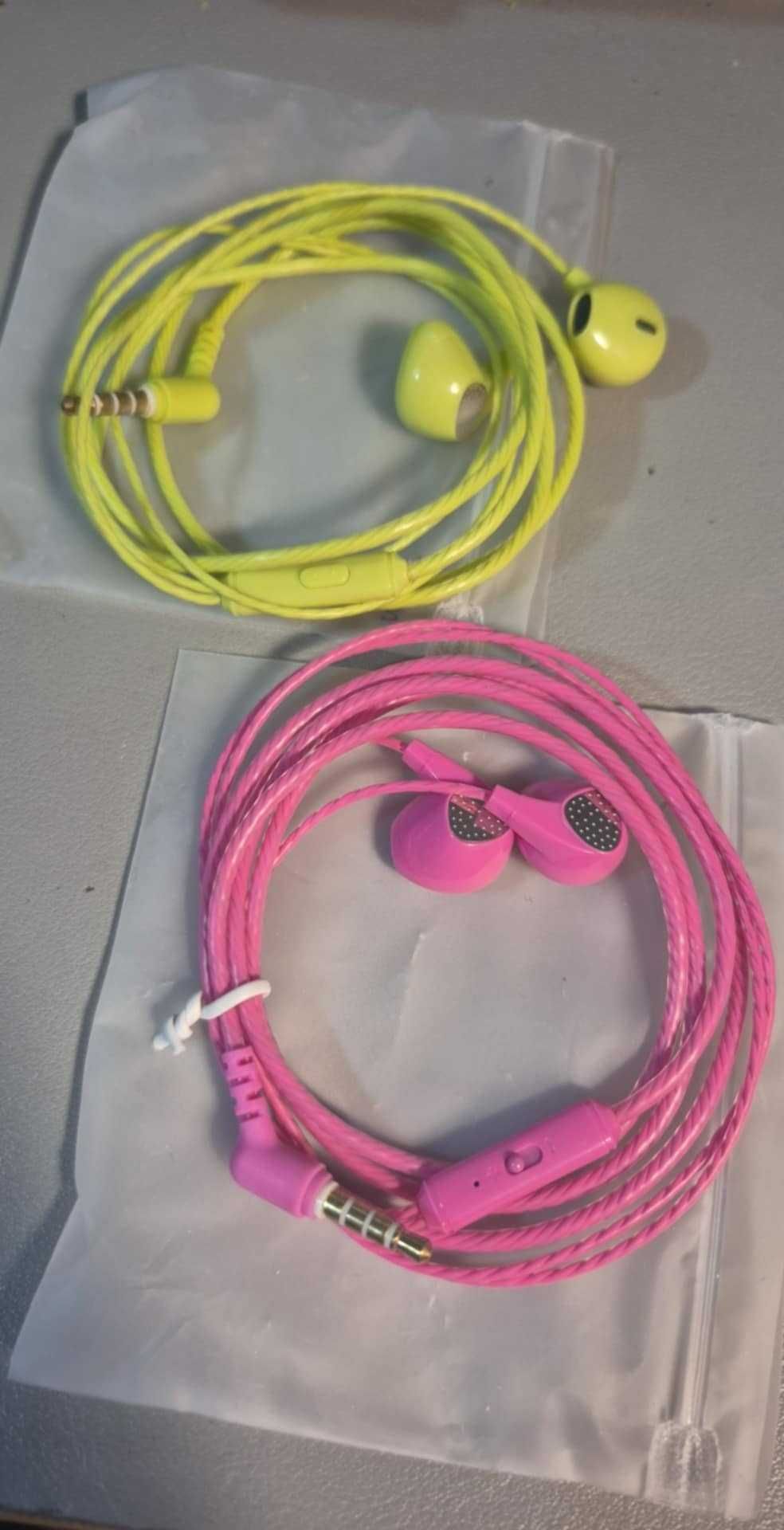 Słuchawki douszne z mikrofonem, przewód 3,5 mm
