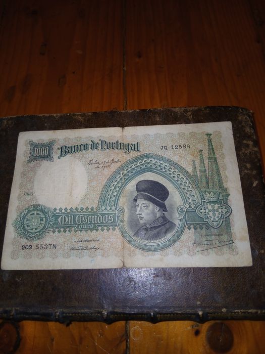 Antiga Nota De Mil Escudos