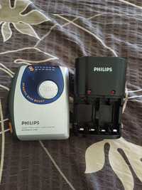 Walkman Philips + ładowarka do baterii + discman
