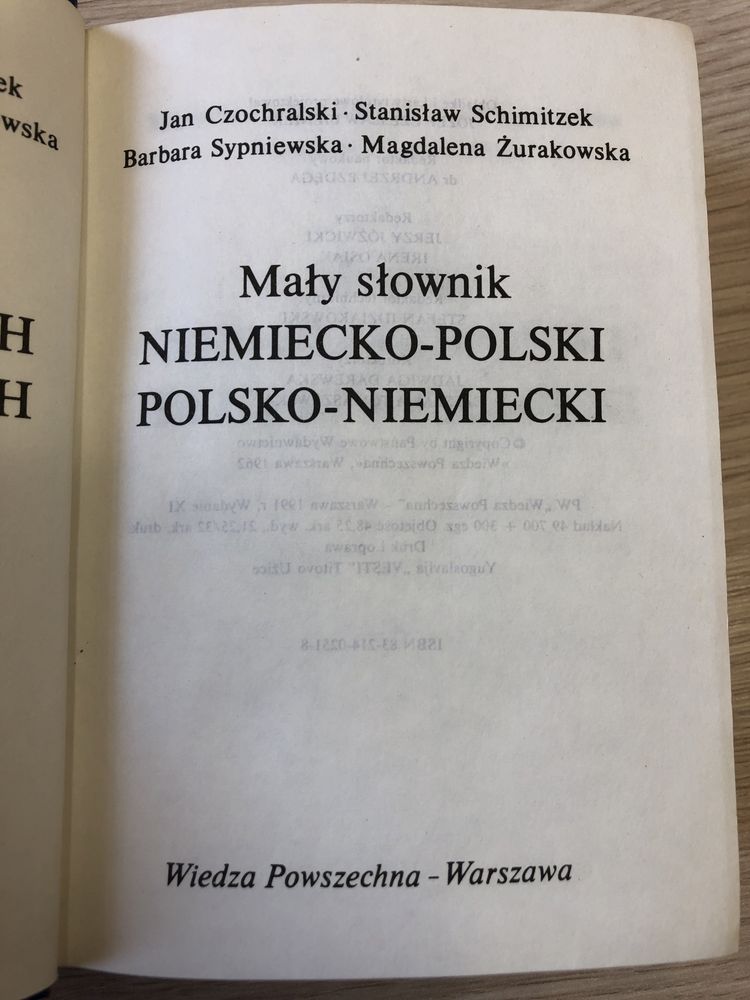 Mały słownik Niemiecko Polski - Polsko Niemiecki Stanisław Schimitzek
