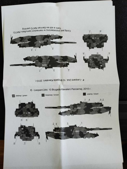 Kalkomania Leopardy w wojsku polskim Toro Model 1:72